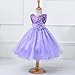 Weixinbuy Kids Girls Sequin Bowknot Sleeveless Summer Wedding Party Dress Purple 6-7Y