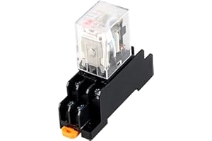 DIANQI 1PC AC 110V-120V 8-Pin 5Amp Electromagnetic Power Relay DPDT 2NO+2NC Relay Coil with Socket Base with LED Indicator Light