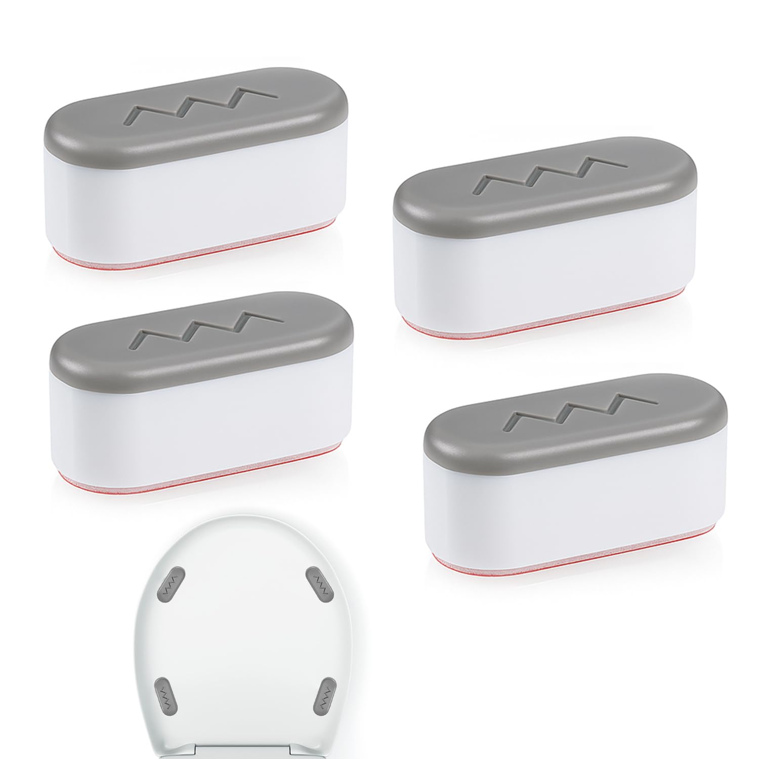 Photo 1 of Toilet Seat Bumpers for Bidets, 4 Pack Strong Adhesive Spacers - Universal Fit for All Toilet Seats, Evenly Distributes Weight to Prevent Seat and Bowl Damage