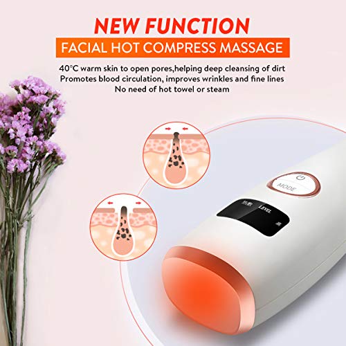 Aspirateur Point Noirs, liaboe Nettoyant de Pores Rechargeable Appareil de Beauté du Visage Avec écran LED, 5 Sondes et 3 Modes, 4 Sondes kit Éliminer les Acnés Comédons