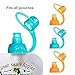 ChooMee SoftSip Food Pouch Top | Baby Led Weaning | No Spill Flow Control Valve, Protects Childs Mouth, 100% Silicone, BPA Free | Orange Aqua, 4 CT