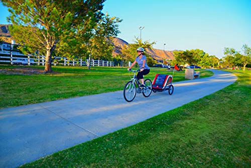Allen Sports Deluxe 2-Child Steel Bicycle Trailer, Red (Renewed)