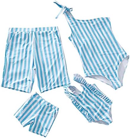 HOMEBABY BabyFamily Matching Clothes Daddy Mother and Daughter Beach Clothes Summer Bathing Bikini Sling Printing One-Piece Swimwear Swimsuit for Holiday Birthday Gift