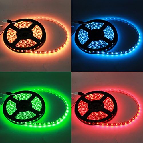 AR DONGFANG Motorcycle 5M 5050 RGB 300 Led SMD Light Strip Lamp+44 Key IR Remote+12V 5A Power Adapter
