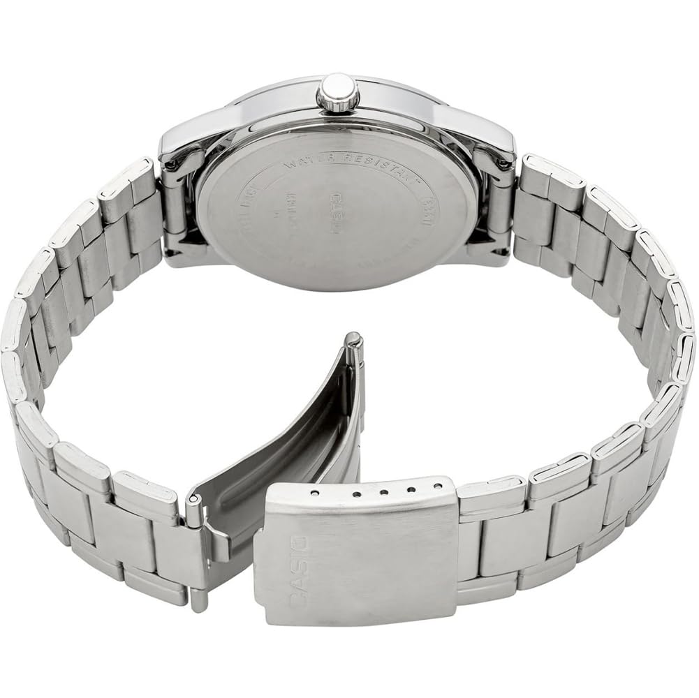 Casio #MTP-V001D-1B Men's Standard Stainless Steel Easy Reader Black Dial Watch