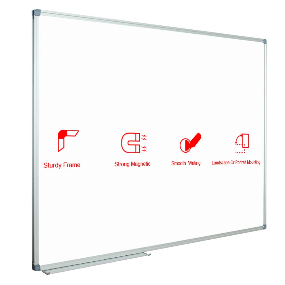 JILoffice Magnetic Dry Erase Board/Whiteboard, White Board 48 x 36 Inch, Silver Aluminium Frame Wall Mounted Board for Office Home and School