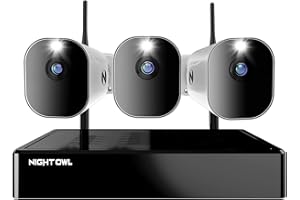 Night Owl 10 Channel Bluetooth Video Home Security Camera System with 3 Battery Powered 1080p HD Wire Free Indoor/Outdoor Cameras with 2-Way Audio and 1TB Hard Drive (Expandable up to 10 Cameras)