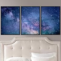 3 Piece Framed Canvas Wall Art Galaxy Stars Canvas Prints Home Artwork Decoration for Living Room,Bedroom - 16