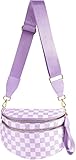 MEISEY Black and White Checkered Crossbody Bag Bum
