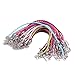 BIHRTC Pack of 50 Mixed Color DIY Leather Plaited Cords Ropes with Lobster Clasps Extended Chain for Charms Bracelets Jewelry Making