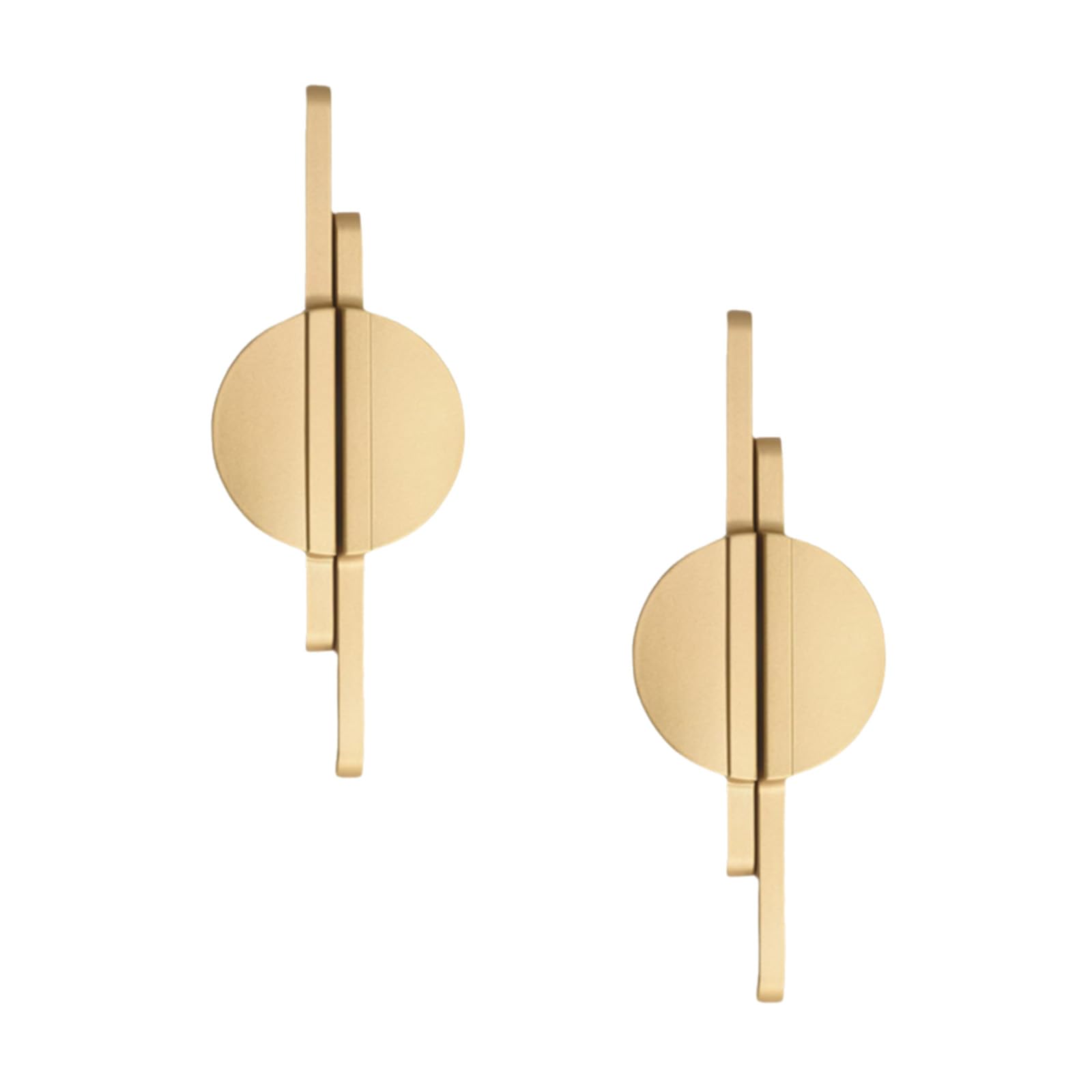 INCREWAY Brushed Gold Drawer Pulls 2 Set Half Moon Drawer Pulls, 2.5 inch(64mm) Hole to Hole Semi Circle Cabinet Pull Handles for Kitchen Cabinet Cupboard Dresser