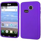 LG Lucky L16C - Purple Flexible TPU Slim Fit Grip Gel Cover Case + Atom LED