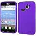 LG Lucky L16C - Purple Flexible TPU Slim Fit Grip Gel Cover Case + Atom LED