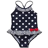 FEESHOW Toddler Girls' One Piece Polka Dot Swimsuit Swimwear Bathing Suit