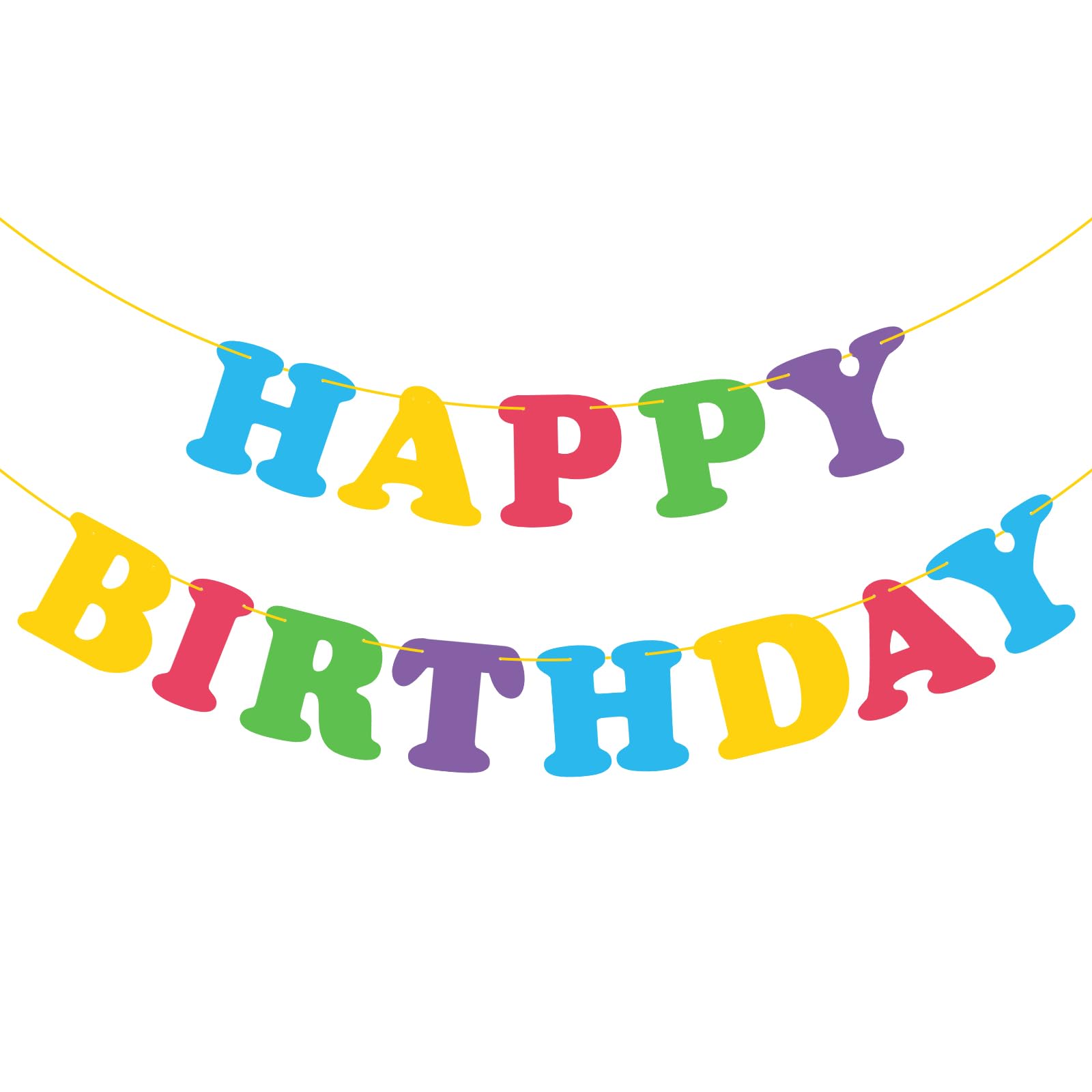 Adecortalk Colorful Happy Birthday Banner Rainbow Bunting Party Banner for Kids Boys Girls Birthday Party Decorations Party Supplies