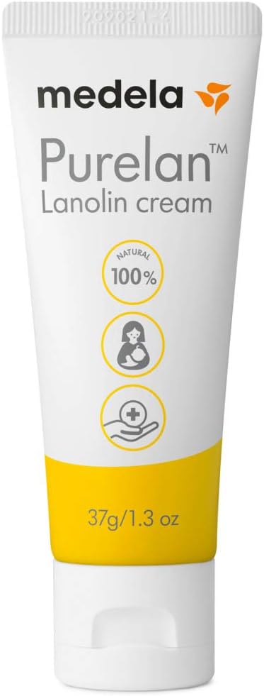 Medela Purelan Lanolin Nipple Cream, Fast Relief for Sore Nipples and Dry Skin Made with Natural Ingredients