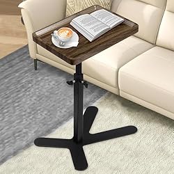 Aoligrace Walnut Side Table Adjustable