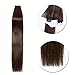 Seamless Remy Tape in Hair Extensions Real Human Hair Dark Brown 16inch Straight Professional Tape on Skin Weft Hair Extensions (16'',30g/20Pcs,#2)+ 10pcs Free Tapes …