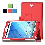 Acer Iconia One 8 B1-850 case, KuGi ® Acer Iconia One 8 B1-850-Multi-Angle Stand Slim-Book PU Leather Cover Case only fit for for Acer Iconia One 8 B1-850 tablet (Red)