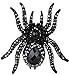 Angel Jewelry Women's Crystal Halloween Spider Stretch Rings Black Metal