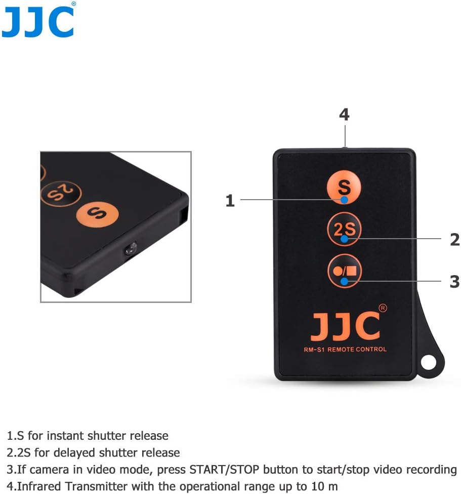JJC Wireless Infrared IR Remote Control for Sony Alpha A6600 A6500 A1 A9II A9 A7RIV A7SIII NEX6 NEX7 A77 A99 Replacement of Sony RMT-DSLR2 & RMT-DSLR1 - Image 4