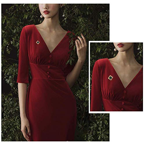 Joyci 10-Pack Vintage Brooch Shirt Suit Lapel Pin Vest Safety Pushpin Buckle Decorate Button Metal Tie Tacks Pin Back Clutch (Baroque Gem) - Thumbnail 5