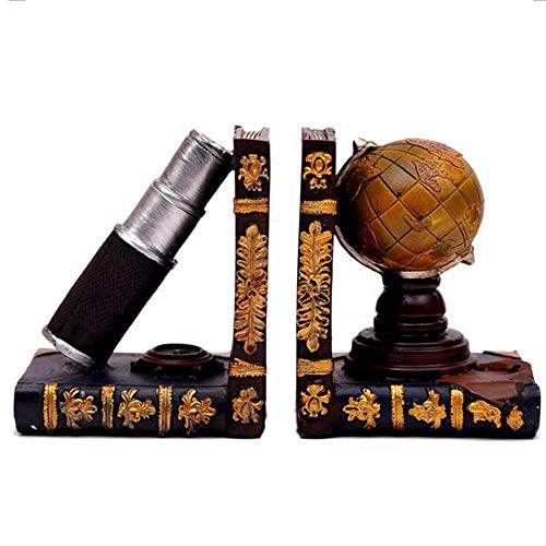 MQW American Style Resin Globe Instrument Bookend Magazine Shelf Living Room TV Cabinet Bedroom Hotel Cafe Bookstore Desktop Decoration 26 9 15CM Delicate and Beautiful