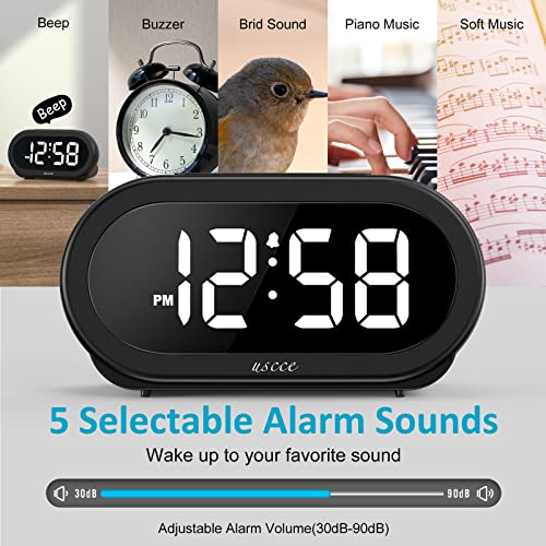 USCCE Small LED Digital Alarm Clock with Snooze, Easy to Set, Full