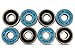 Yellow Jacket Premium Skateboard Bearings, Pro Longboard Bearings, 608, ABEC 9, Bomber Blue (Pack of 8)