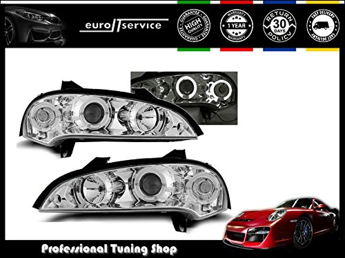 NEW HEADLIGHTS SET PROJECTORÂ LPOP11 OPEL TIGRA 1994-2000 ANGEL EYES