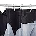 BROSHAN Black Bathroom Shower Curtains, Modern Flower Decorative Fabric Cloth Shower Curtain Black and White, Unique Floral Art Print Design Bath Shower Curtain Set with 12 Hooks,72 x 72 Inch