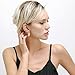 Mytys Vintage Turquoise Silver Earrings Big Oval Stone 2 Tone Cable Stud Earrings For Women (Gold)