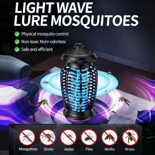 BYXAS Bug Zapper Outdoor Indoor, 15W Electric Mosquito Zapper with 4200V UV Light, Coverage of 1/2 Acre, 3 Prong Plug, Waterproof Fly Trap for Patio, Yard, Garden, Indoor Use