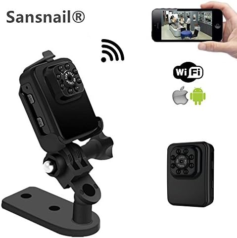 Sansnail Mini Sports Action Camera Full HD 1080P, WiFi Video Camcorder with IR Night Vision, Small Security Camera for Car Recording, Home Surveillance and Outdoor Sports