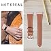 Mornex Leather Band Compatible with Fitbit Charge 3/ Charge 4, Replacement Genuine Leather Bands for Women Men(Pink Connector and Brown)