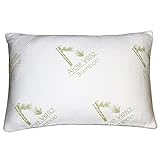 Bamboo ALOE VERA ADJUSTABLE Shredded Memory Foam Pillow - SLEEP BETTER THAN EVER - Micro-Vented Bamboo Cover - Hypoallergenic and Dust Mite Resistant by My Perfect Dreams - QUEEN