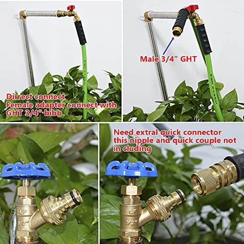 HQMPC GARDEN HOSE 5/8″IDX75′ HOSE GARDEN WATER HOSE DURABLE PVC NON KINKING HEAVY WATER HOSE WITH BRASS HOSE FITTINGS ((75 FEET) …