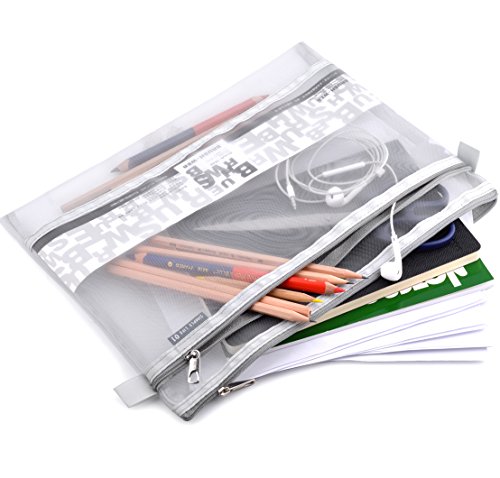 image for Surapara Mesh Zipper Bags A4 Paper File Storage Office Document Bags D