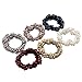 Numblartd Set of 6 Fashion Pearl Elastic Hair Circle Hair Band Hair Ties - Women Beaded Hair Rope Ring Scrunchie Ponytail Holder Hair Accessories (Color Random Mixed Send)