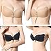 Kingoudoor Strapless Bra Self Adhesive Invisible Silicone Reusable Push Up Bra with Drawstring 2Pack, C, Beige/Black