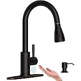 APPASO Bronze Touchless Kitchen Sink Faucet with Pull-Down Sprayer and Soap Dispenser, Oil Rubbed Bronze Kitchen Faucet Touchless, Single Handle High Arc Stainless Faucets with Sensor