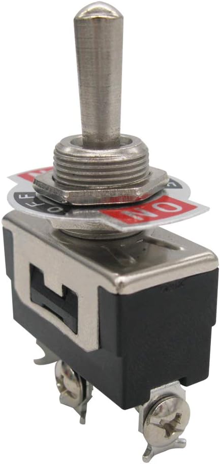 mxuteuk 3pcs Heavy Duty Momentary Rocker Toggle Switch 16A 250V 20A 125V SPDT (ON)/OFF/(ON) 3 Terminal 3 Position + 5pcs Metal Knob Cover Cap Waterproof - Image 4