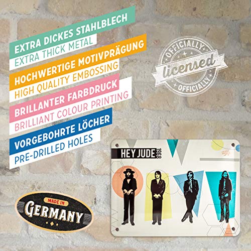 Nostalgic-Art Plaque Vintage Fab4 – Hey Jude – Idée de Cadeau pour Les Fans des Beatles, en métal, Design Retro pour la décoration, 15 x 20 cm - Les Beatles, Paul McCartney, John Lennon, RIngo Starr, George Harrison Nostalgic-Art Plaque Vintage Fab4 – Hey Jude – Idée de Cadeau pour Les Fans des Beatles, en métal, Design Retro pour la décoration, 15 x 20 cm – Image 5