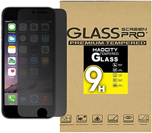 HAOCITY iPhone 6 / 6S Privacy Anti-Spy Glass Screen Protector, [Tempered Glass] Ballistics 0.3mm 9H Hardness Featuring Anti-Scratch, Anti-Fingerprint, Bubble Free
