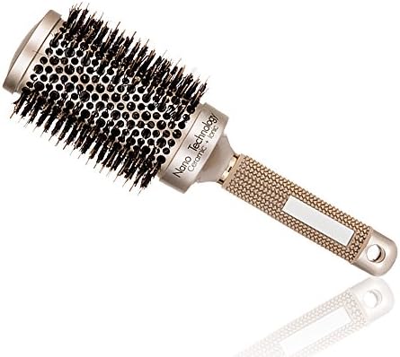 Elephbaby Round Barrel Anti-Static Hair Brush with Boar Bristles, Nano Thermal Ceramic Ionic Tech, for Hair Drying, Styling, Curling, Adding Hair Volume and Shine,Gold Color(2 inch)