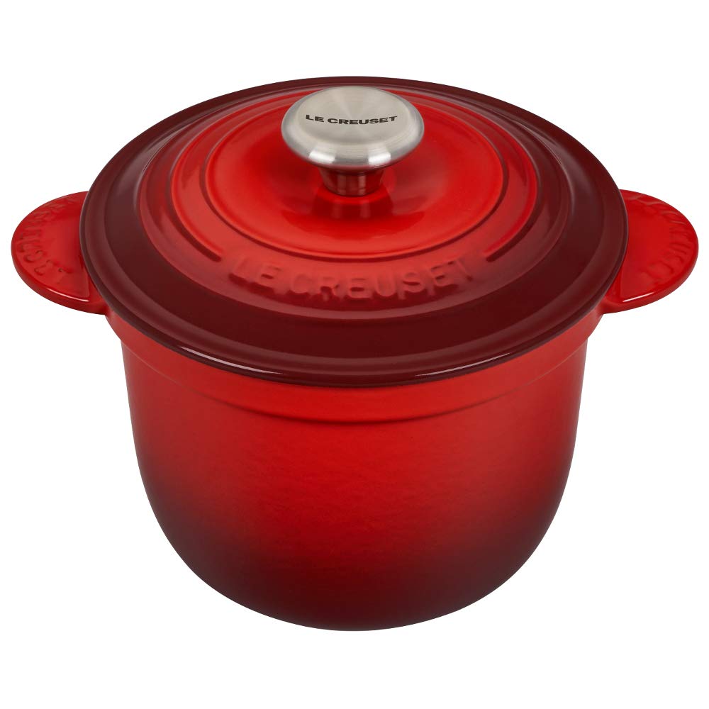 Le Creuset Enameled Cast Iron Rice Pot & Stoneware Insert, 2.25 qt., Cerise