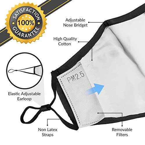 Debrief Me Anti Air Respirator Breathable Pollution Masks Carbon Activated Filtration (1 Mask+4 Filters) N95 Anti Pollution Mask -Reusable Reusable comfy Cotton(Black)