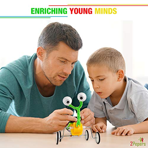 2Pepers Electric Motor Robotic Science Kits for Kids (4in1), DIY STEM