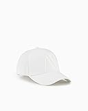 A|X Armani Exchange Men's Rubber Logo Hat, White, UNI