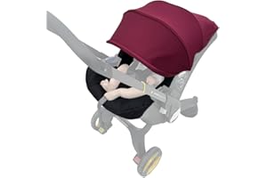 Feliliber Stroller Accessory Washing Kit Textile Set, Colorful Canopy & Water Resistance Soft Cushion Compatible with DOONA CAR SEAT Strollers (Wine Red)